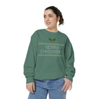 Merry Christmas Stitching Unisex Garment-Dyed Sweatshirt