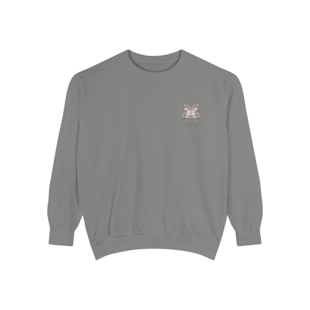 Embroidery Christmas Design - Unisex Garment-Dyed Sweatshirt