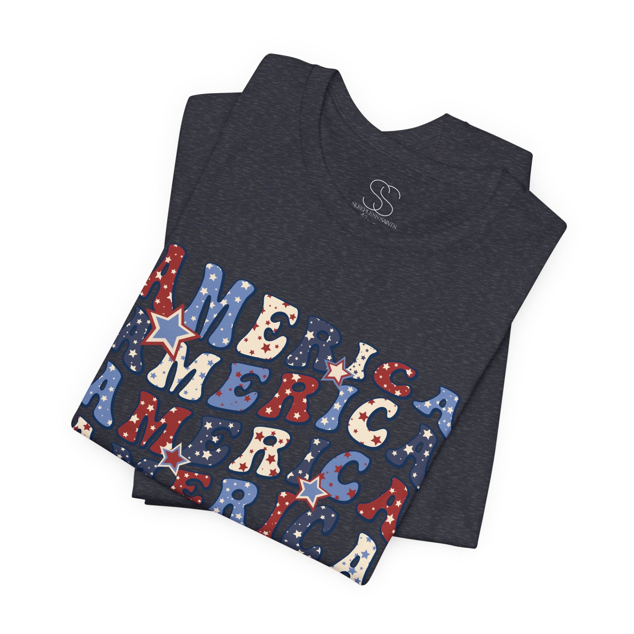 America Retro Adult T-Shirt - Vintage Patriotic 4th of July Tee