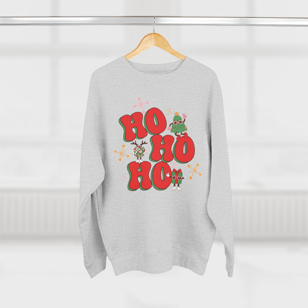 Ho Ho Ho Christmas Sweatshirt — Festive Elf & Reindeer Holiday Crewneck
