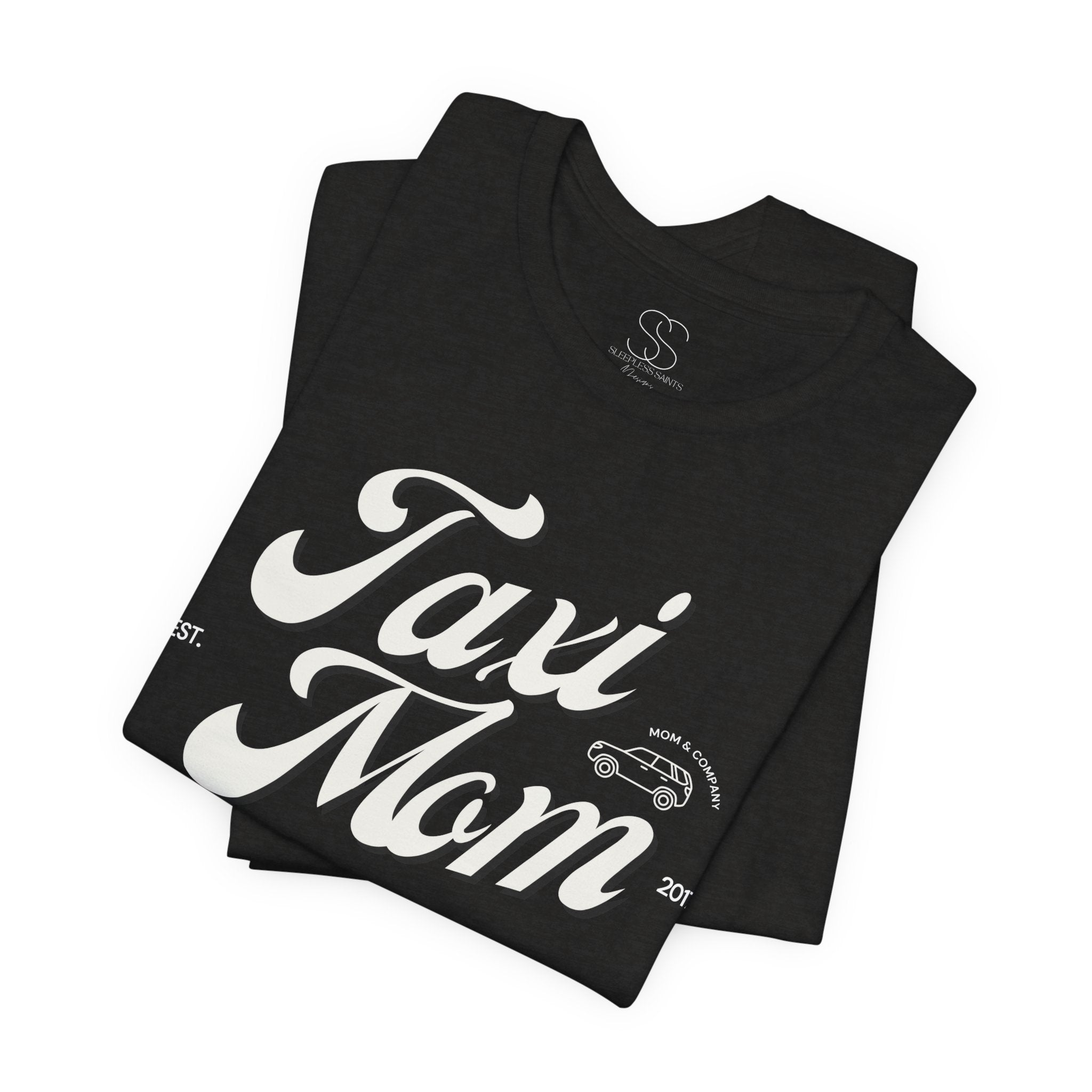 Taxi Mom T‑Shirt — Vintage Script 'Taxi Mom' Graphic Tee
