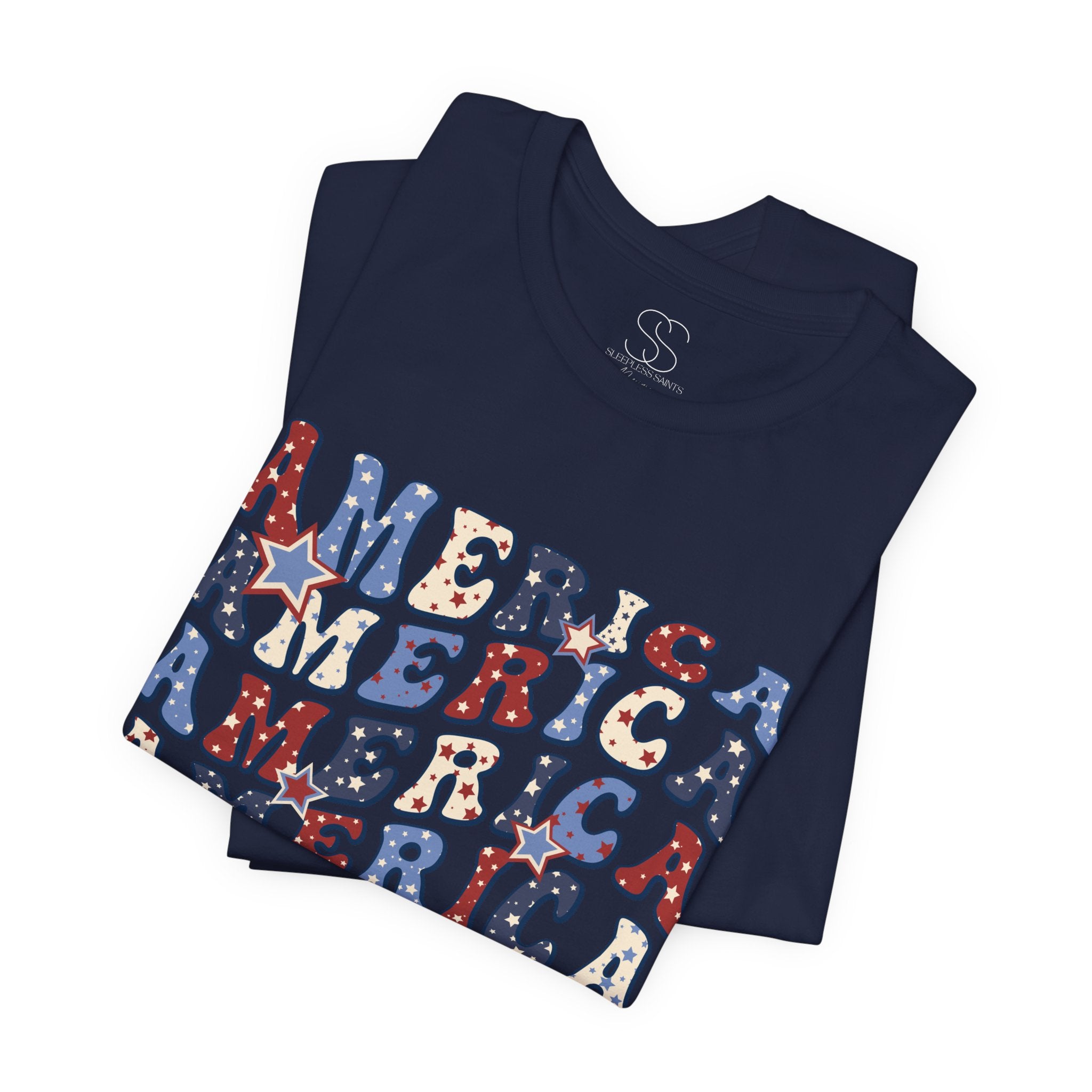 America Retro Adult T-Shirt - Vintage Patriotic 4th of July Tee