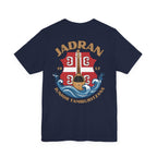 Jadran Junior Tamburitzans Adult T‑Shirt - Tan Lettering & Serbian Logo