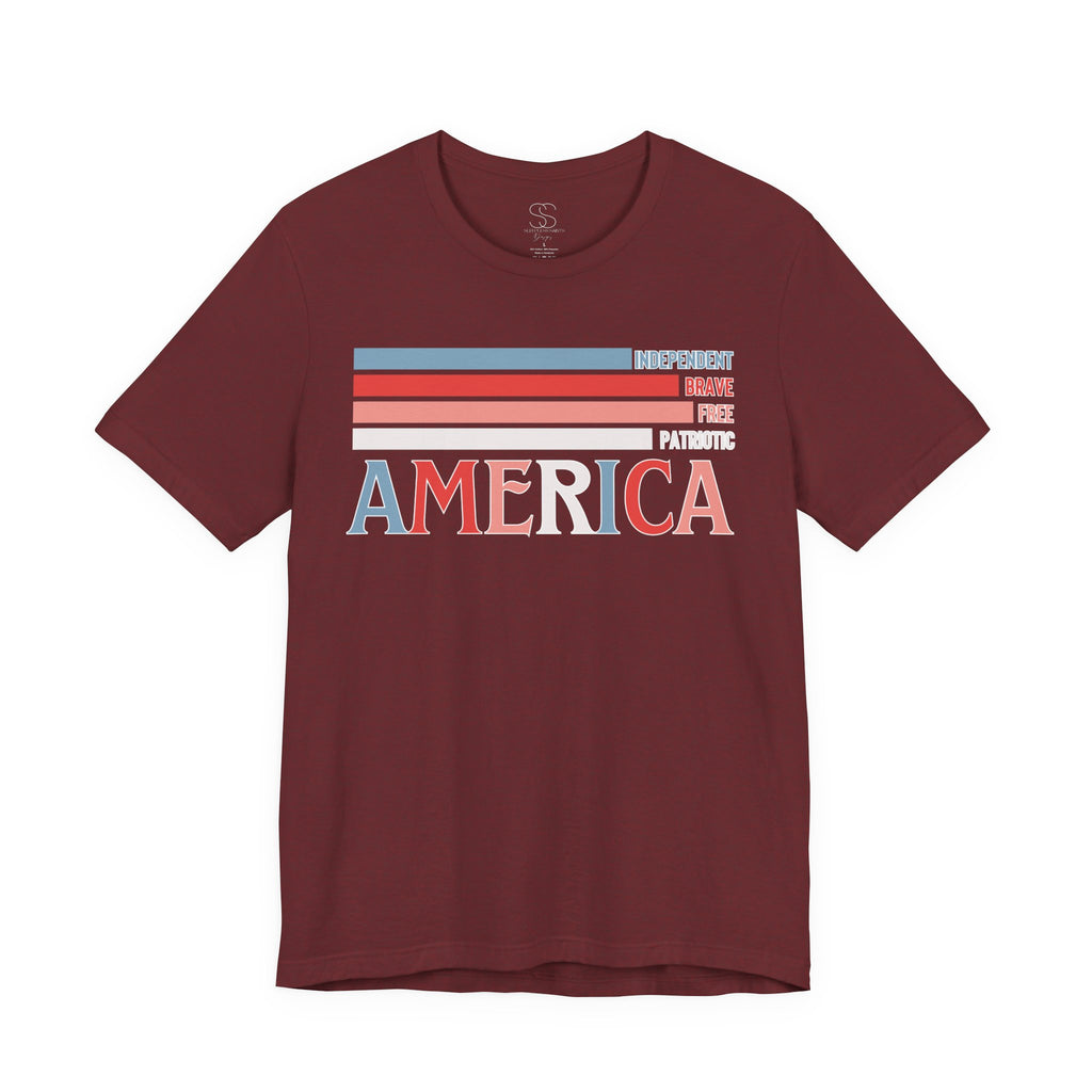 America Patriotic T-Shirt – Retro Stars & Stripes Graphic Tee