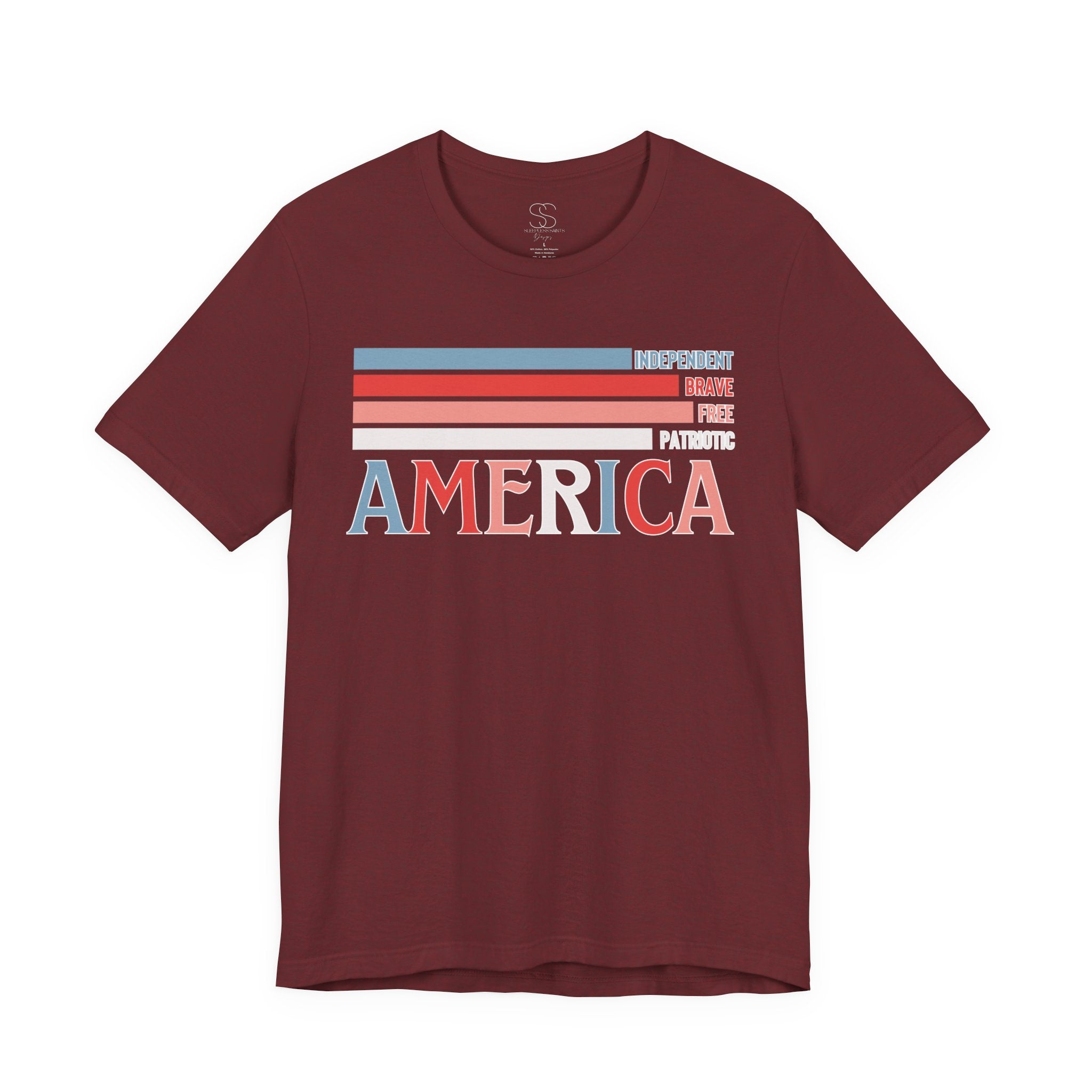 America Patriotic T-Shirt – Retro Stars & Stripes Graphic Tee