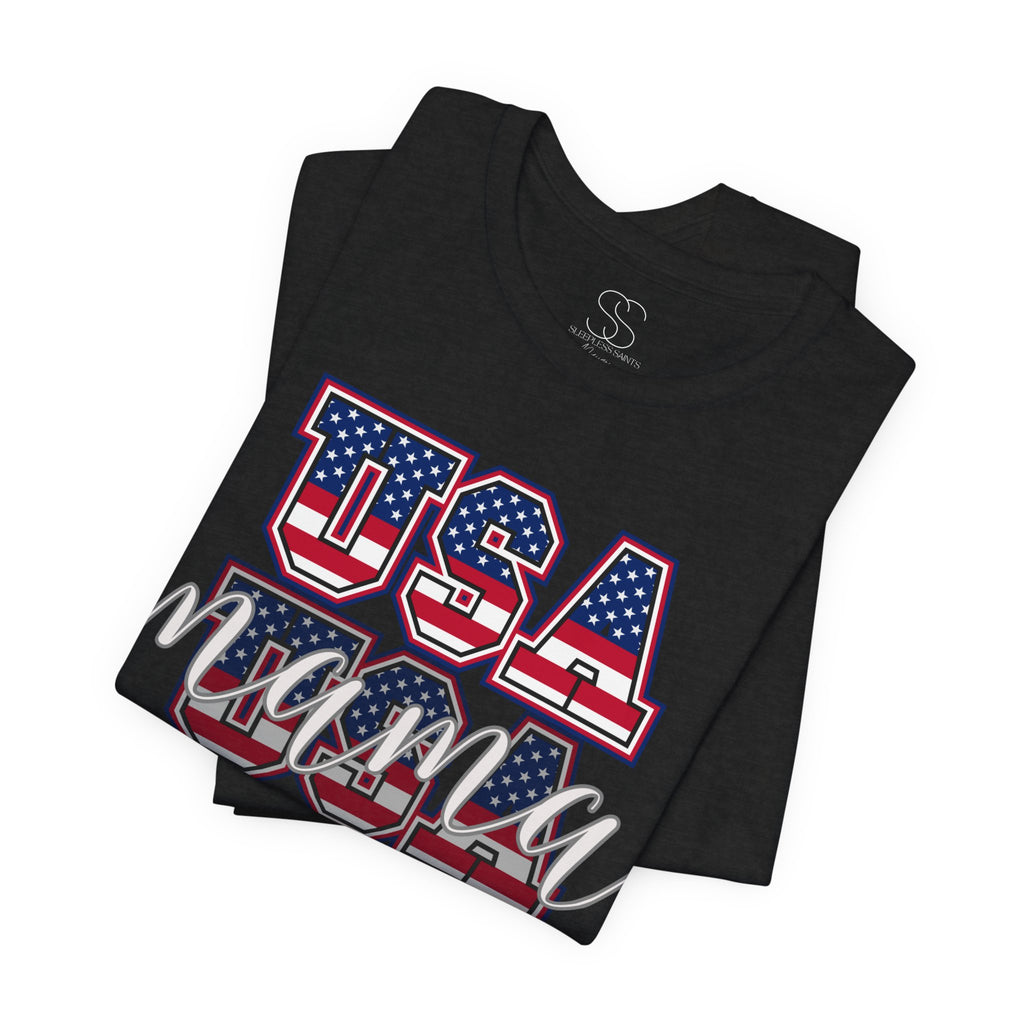 USA Mama Tee - Patriotic Fourth of July Mom Shirt