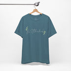 Motherhood Tee — "Motherhood" Script Floral Graphic Short Sleeve Shirt