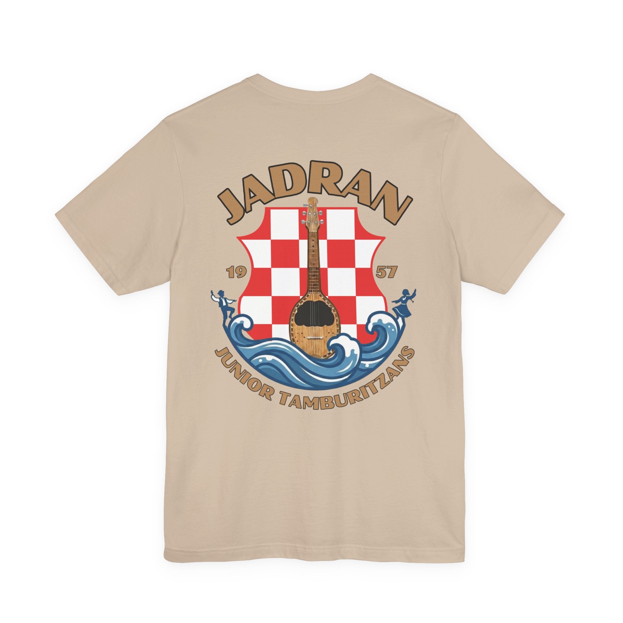 Jadran Junior Tamburitzans Adult T‑Shirt - Tan Lettering