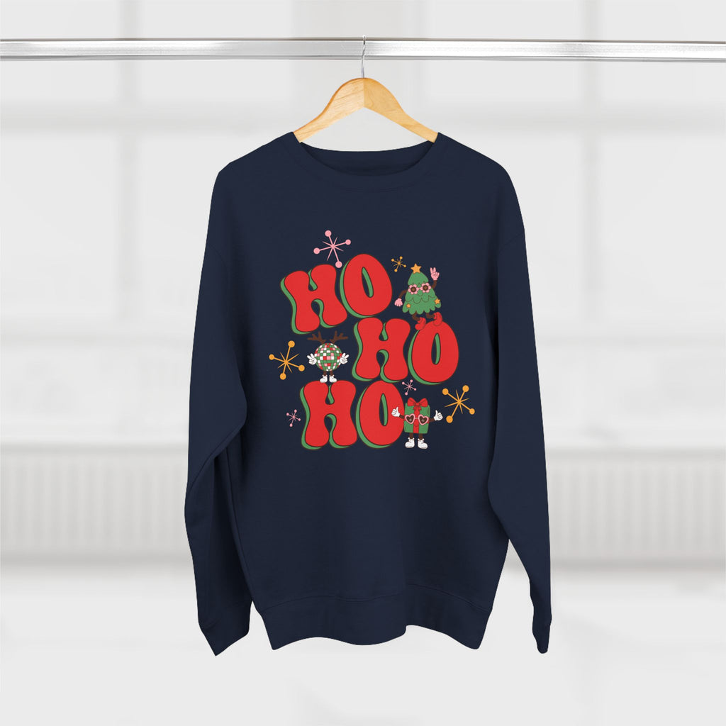 Ho Ho Ho Christmas Sweatshirt — Festive Elf & Reindeer Holiday Crewneck