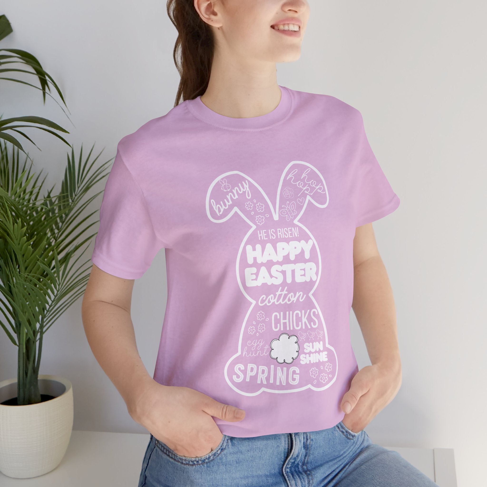Easter Bunny Typography Tee — "Happy Easter" Spring Graphic T-Shirt