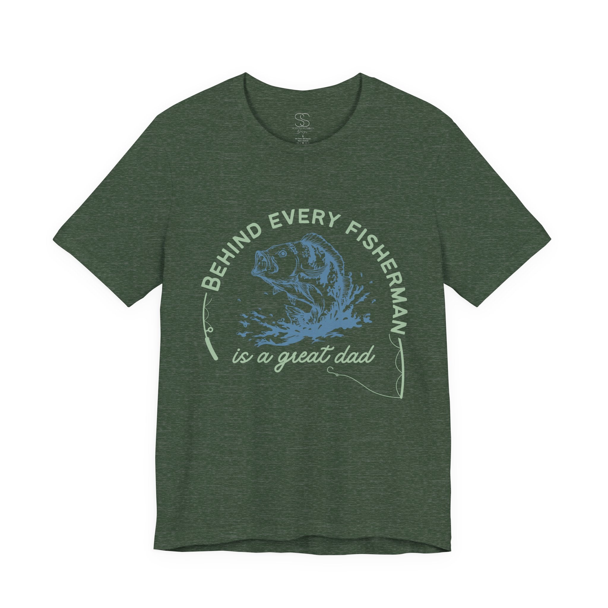 Fishing Dad T-Shirt – “Behind Every Fisherman is a Great Dad” Graphic Tee