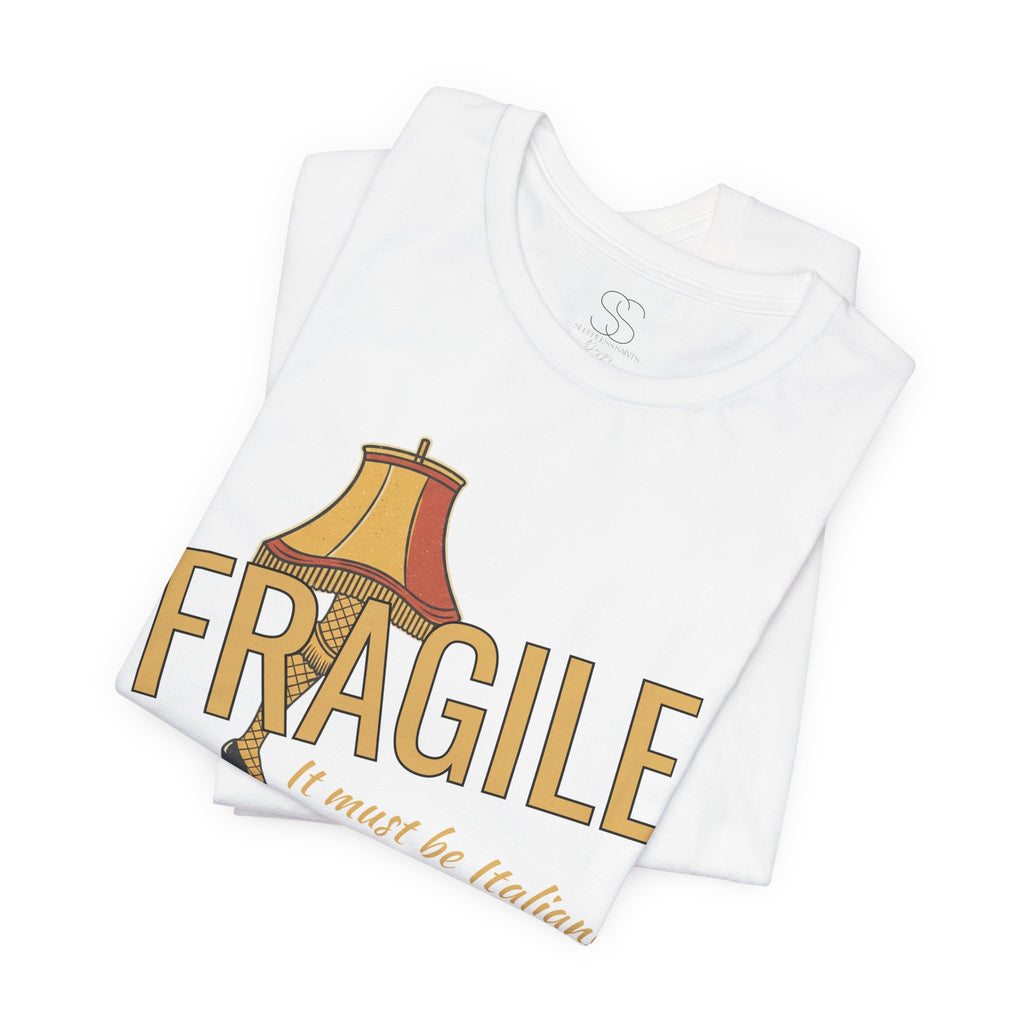 Fragile Lamp Tee — "It Must Be Italian" Retro Graphic T-Shirt