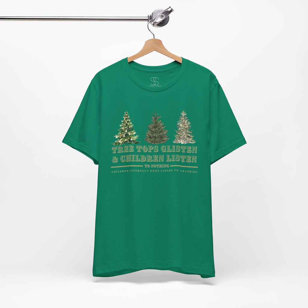 Tree Tops Glisten & Children Listen Holiday Graphic T-Shirt