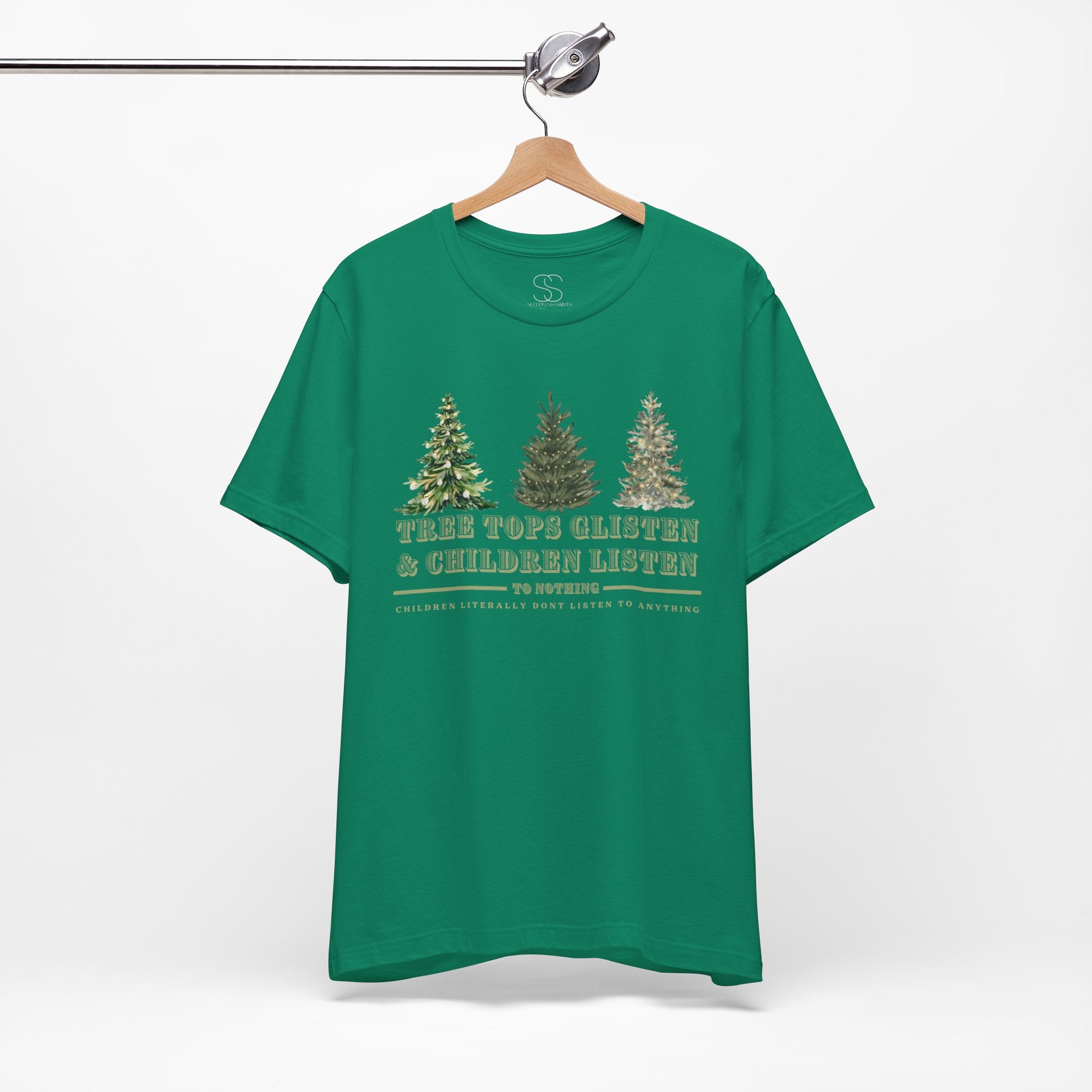 Tree Tops Glisten & Children Listen Holiday Graphic T-Shirt