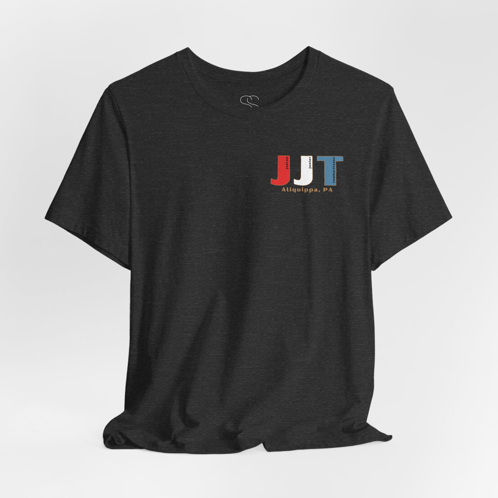 Jadran Junior Tamburitzans Adult T‑Shirt - White and Red Lettering & Serbian Logo