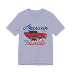 American Muscle Tee - Vintage Red Classic Car 1776 Patriotic Shirt