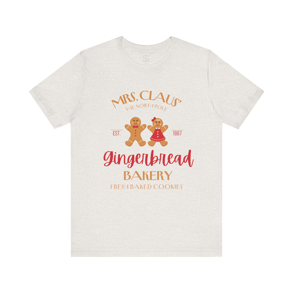 Gingerbread Bakery T‑Shirt – "Mrs. Claus' Gingerbread Bakery" Holiday Tee