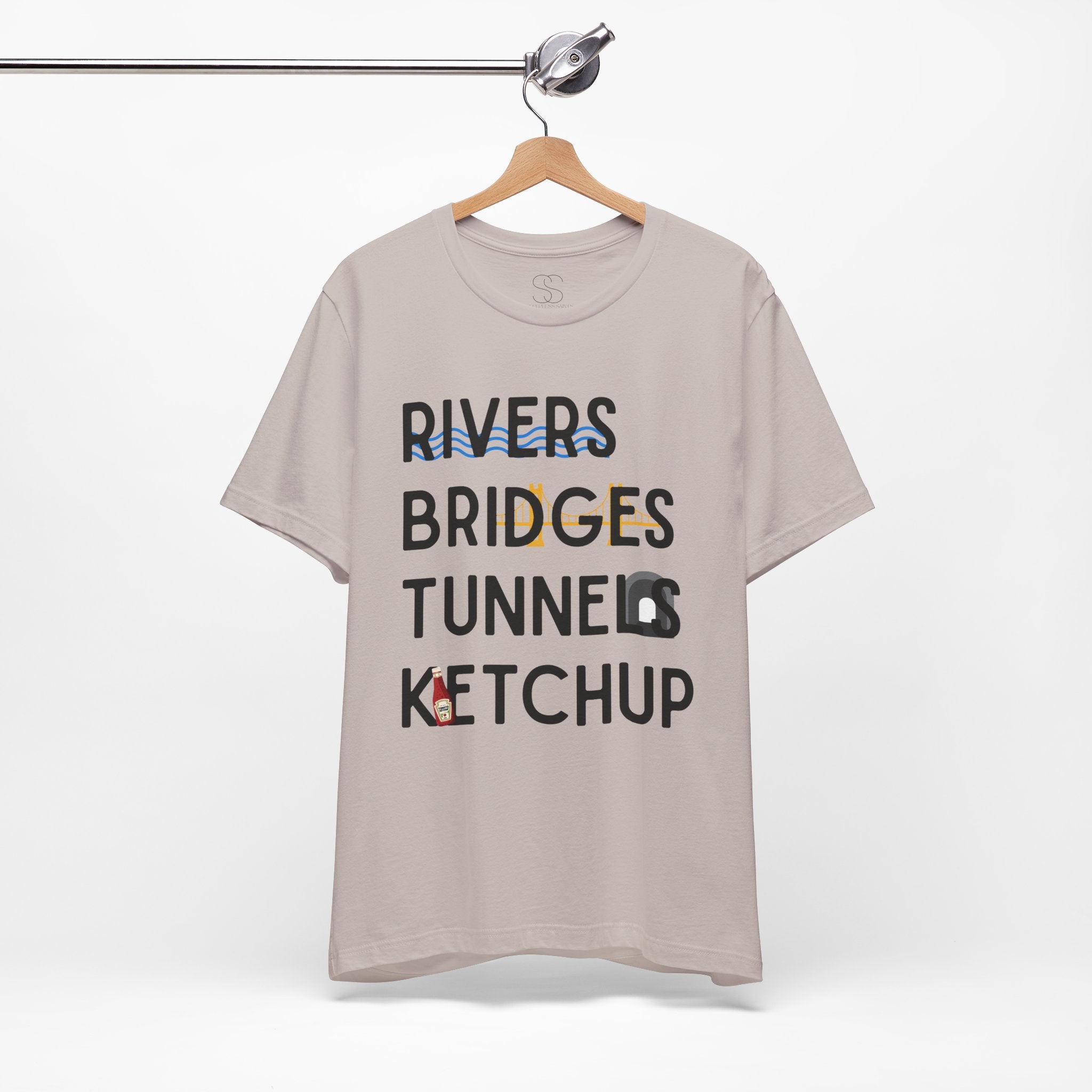 Rivers Bridges Tunnels Ketchup Tee - Pittsburgh Graphic T‑Shirt