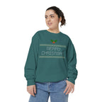 Merry Christmas Stitching Unisex Garment-Dyed Sweatshirt