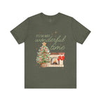 It's the Most Wonderful Time Christmas T-Shirt — Holiday Tree & Fireplace Tee
