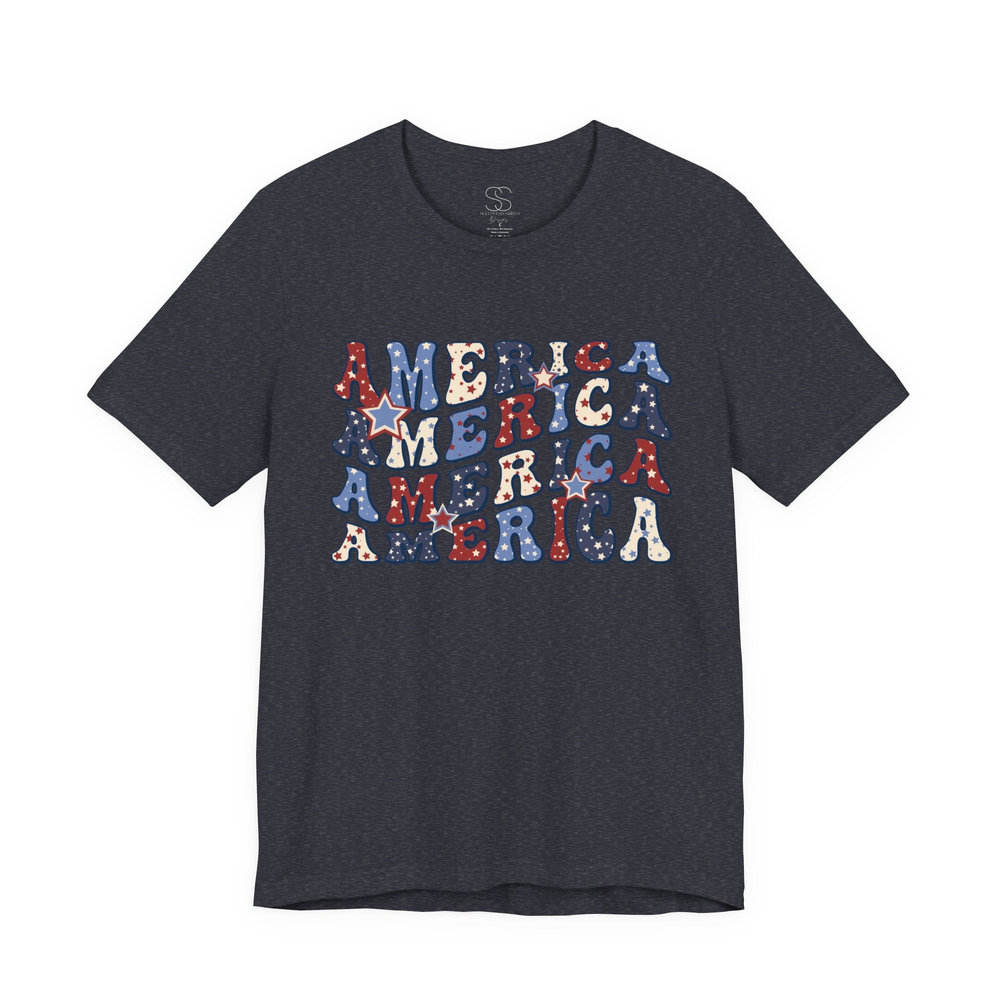 America Retro Adult T-Shirt - Vintage Patriotic 4th of July Tee