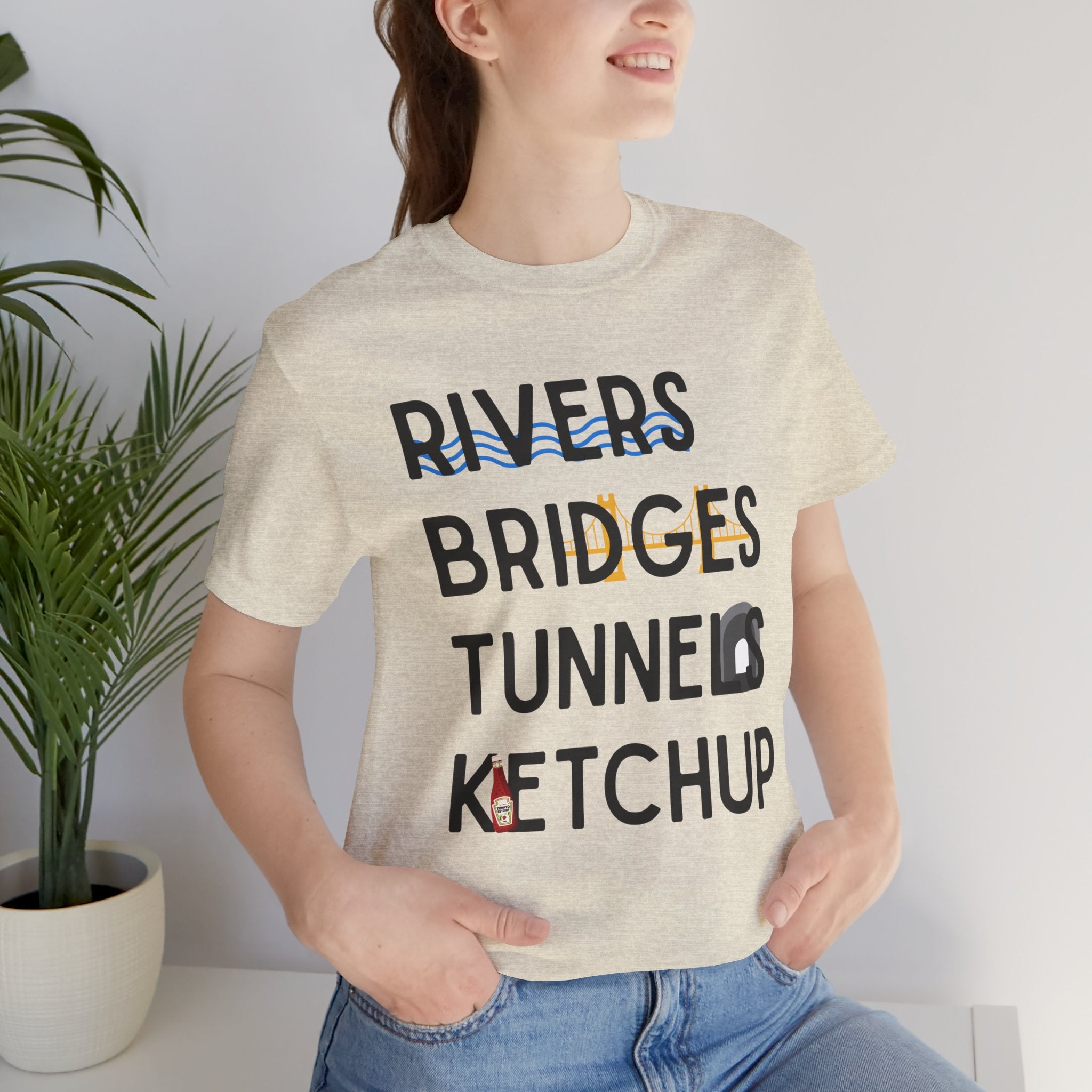 Rivers Bridges Tunnels Ketchup Tee - Pittsburgh Graphic T‑Shirt