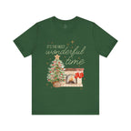 It's the Most Wonderful Time Christmas T-Shirt — Holiday Tree & Fireplace Tee