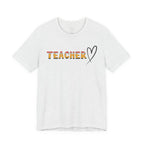 Teacher Heart T‑Shirt — Floral Text Back‑to‑School
