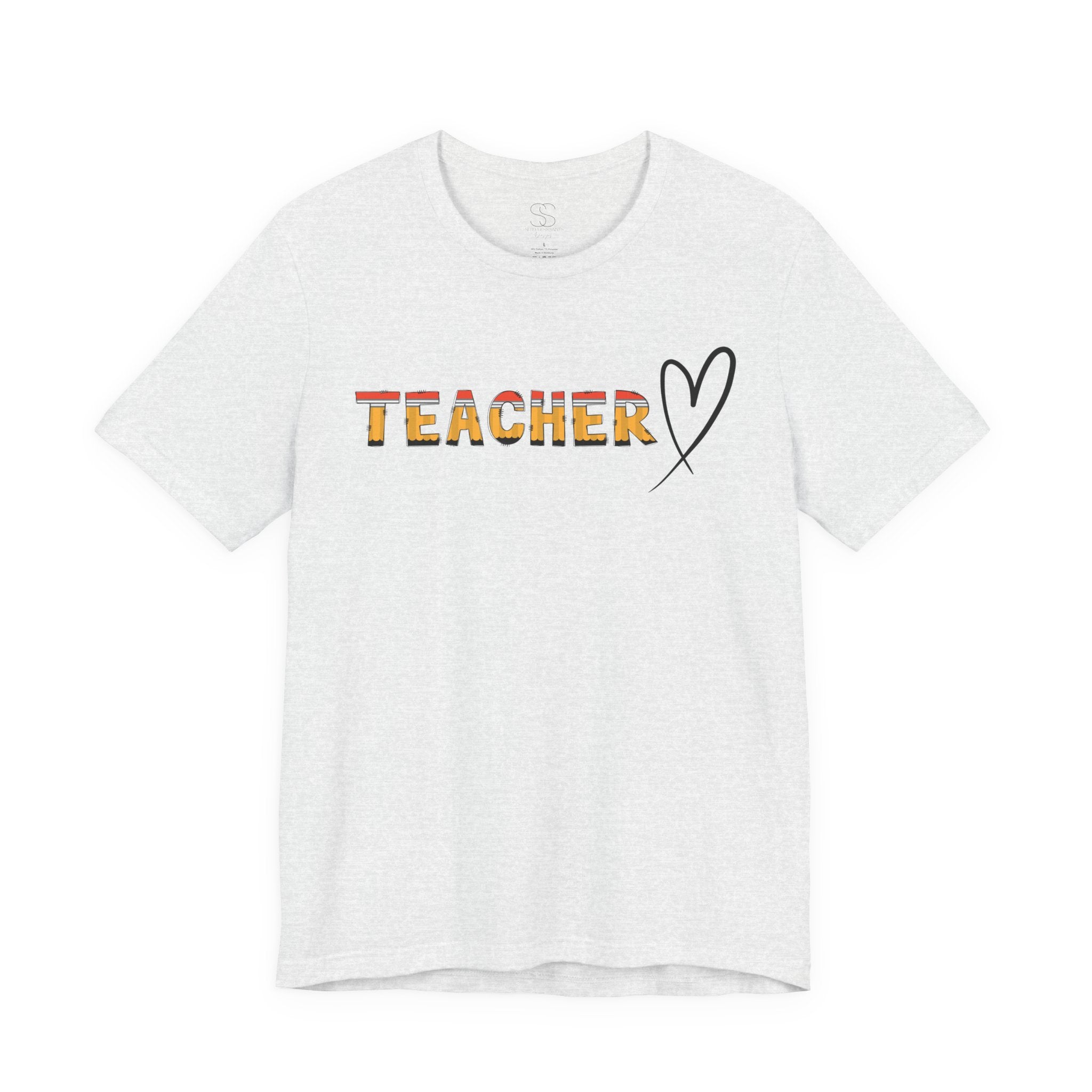 Teacher Heart T‑Shirt — Floral Text Back‑to‑School