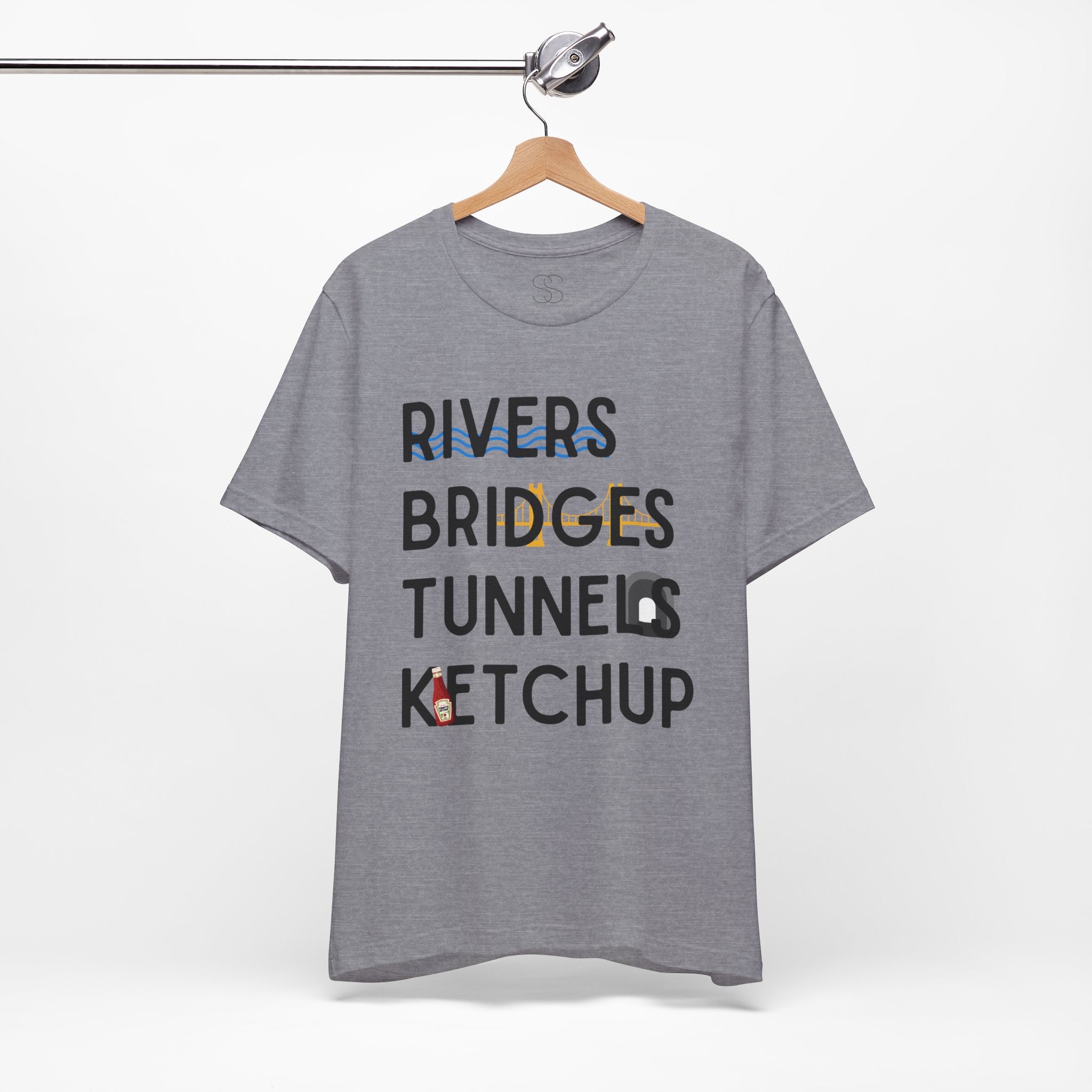 Rivers Bridges Tunnels Ketchup Tee - Pittsburgh Graphic T‑Shirt