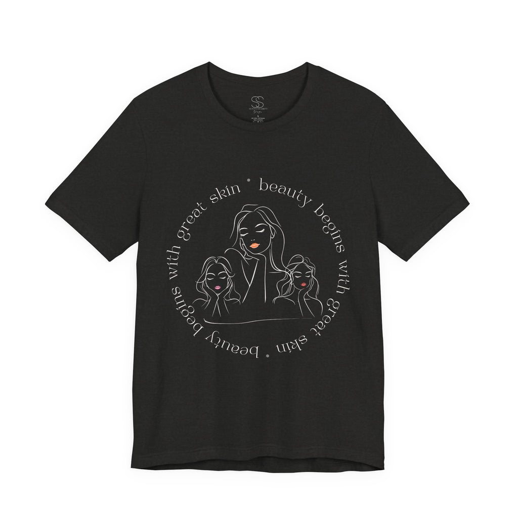 Beauty Begins With Great Skin Tee — Skincare Graphic T-Shirt