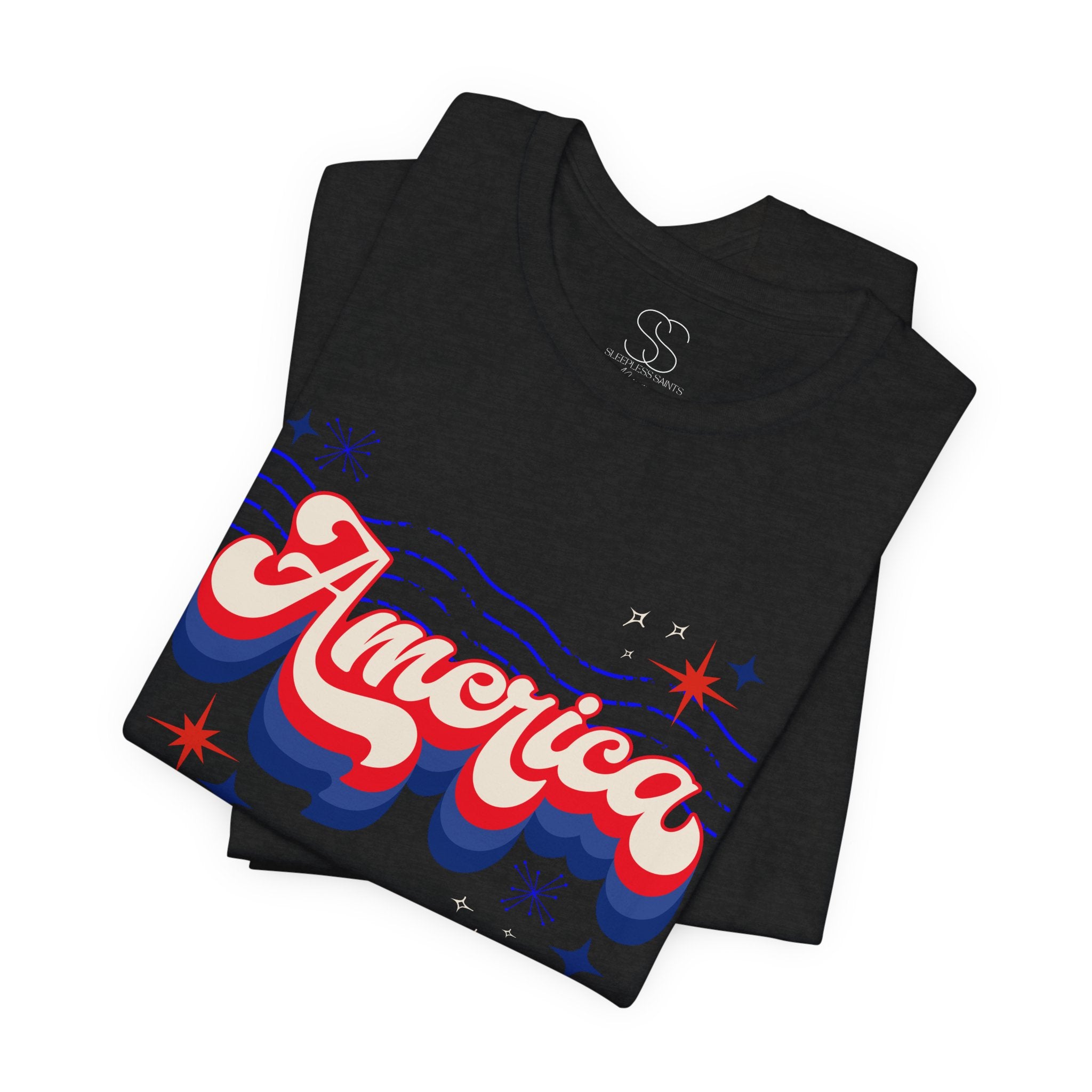America Retro Graphic Tee - Patriotic 4th of July T-Shirt