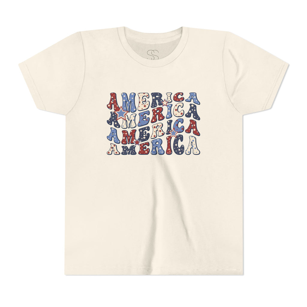 Retro 'America' Patriotic Graphic Youth T-Shirt