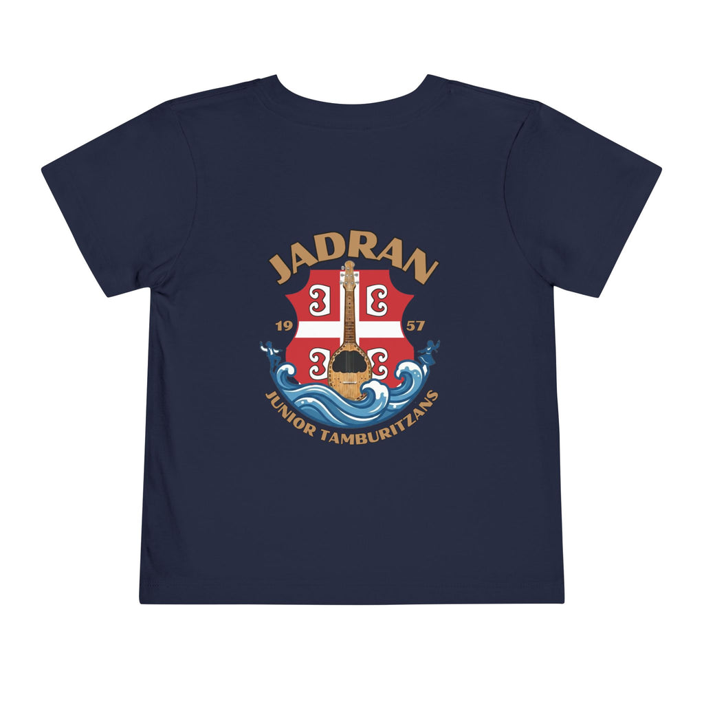 Jadran Junior Tamburitzans Toddler Tee - Tan Lettering & Serbian Logo