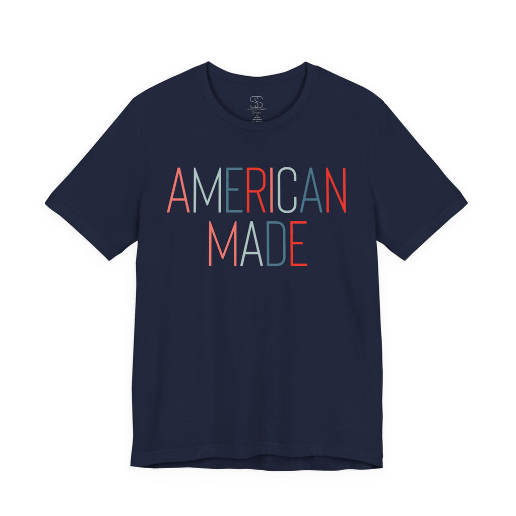 American Made Tee - Retro Red & Blue Graphic T-Shirt