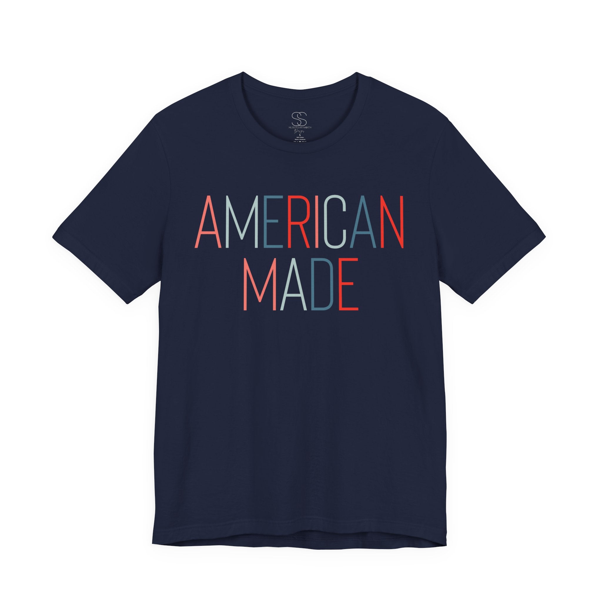 American Made Tee - Retro Red & Blue Graphic T-Shirt