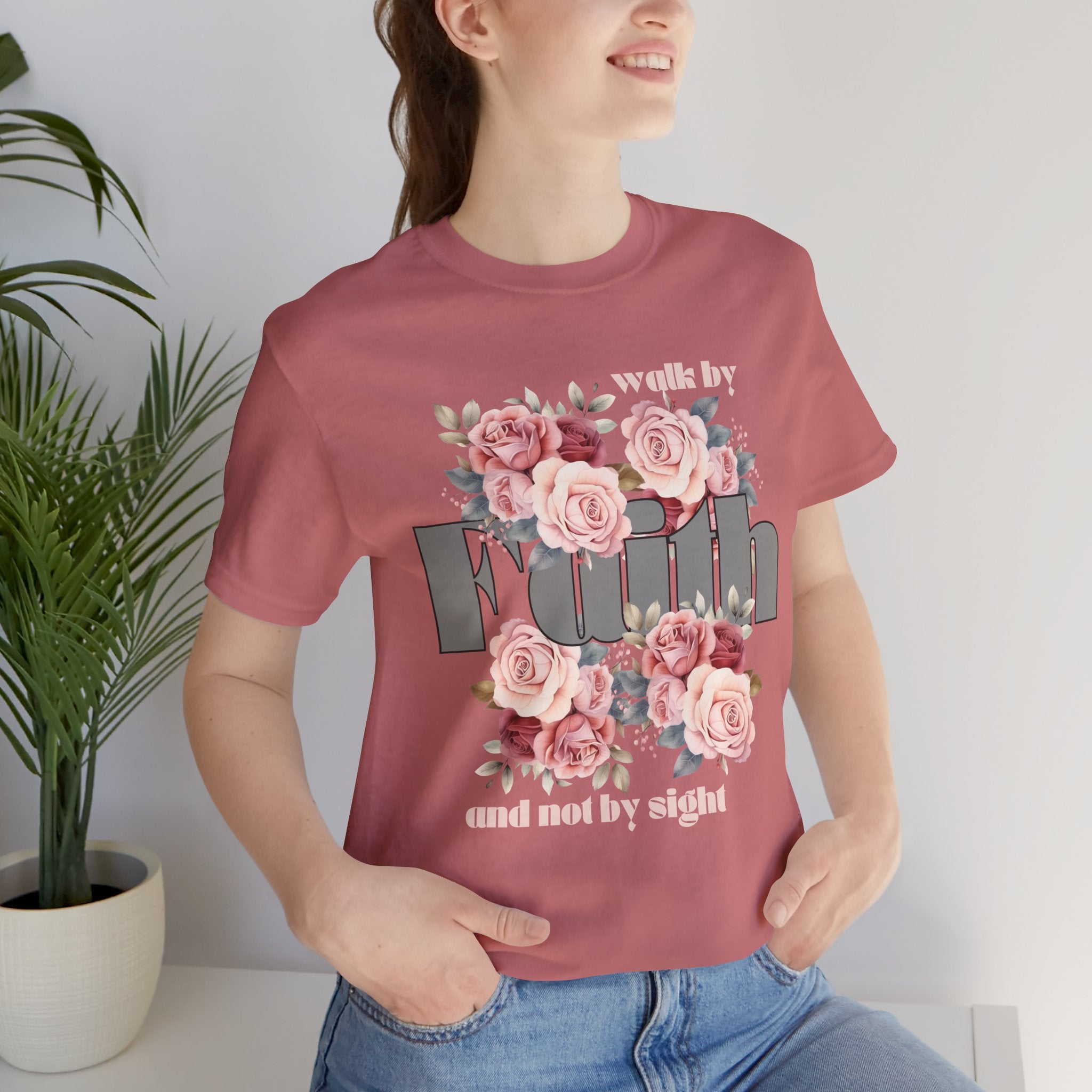 Faith Floral Tee — “Walk by Faith and Not by Sight” Inspirational T‑Shirt