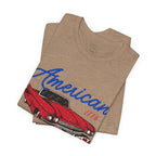 American Muscle Tee - Vintage Red Classic Car 1776 Patriotic Shirt
