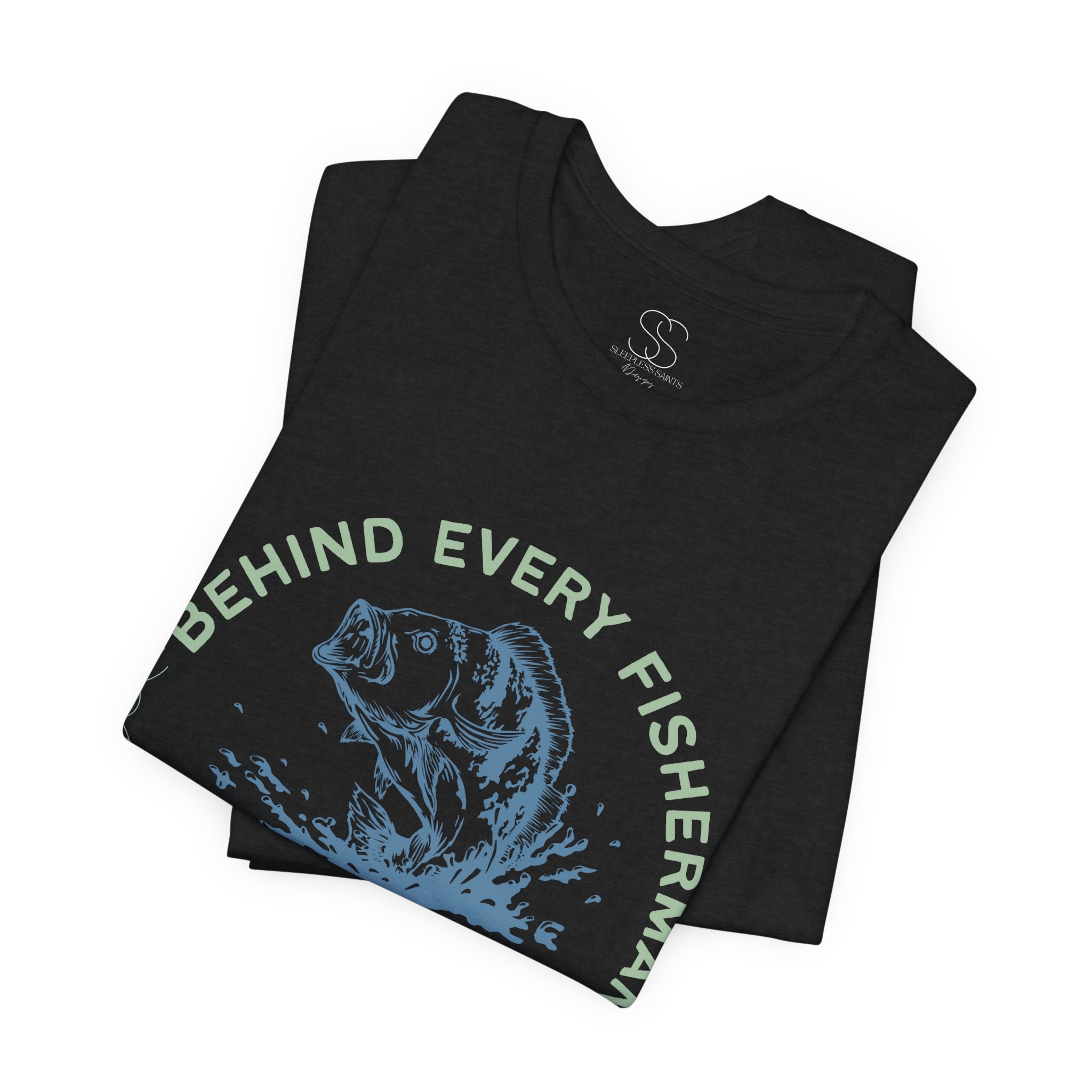 Fishing Dad T-Shirt – “Behind Every Fisherman is a Great Dad” Graphic Tee