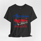American Muscle Tee - Vintage Red Classic Car 1776 Patriotic Shirt