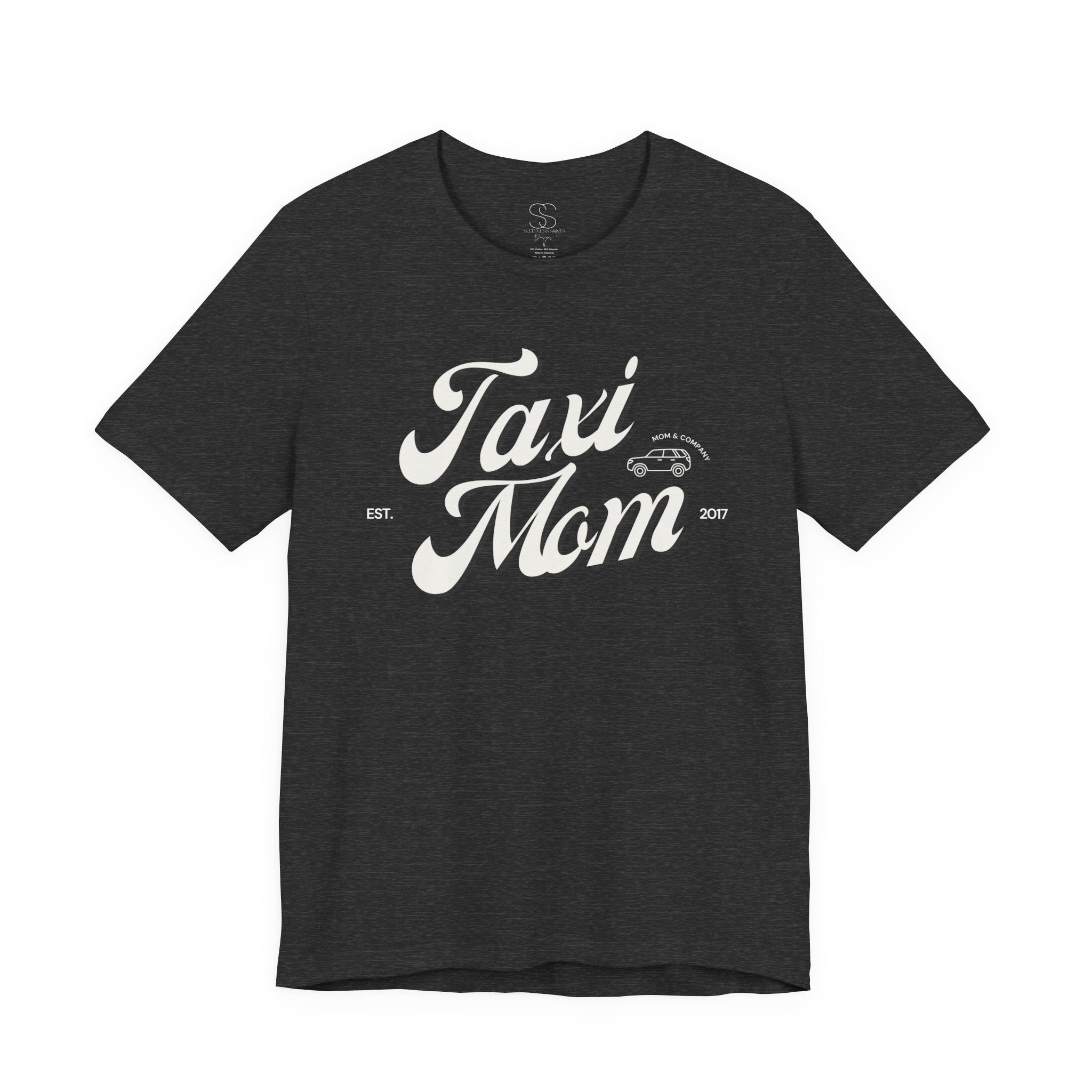 Taxi Mom T‑Shirt — Vintage Script 'Taxi Mom' Graphic Tee