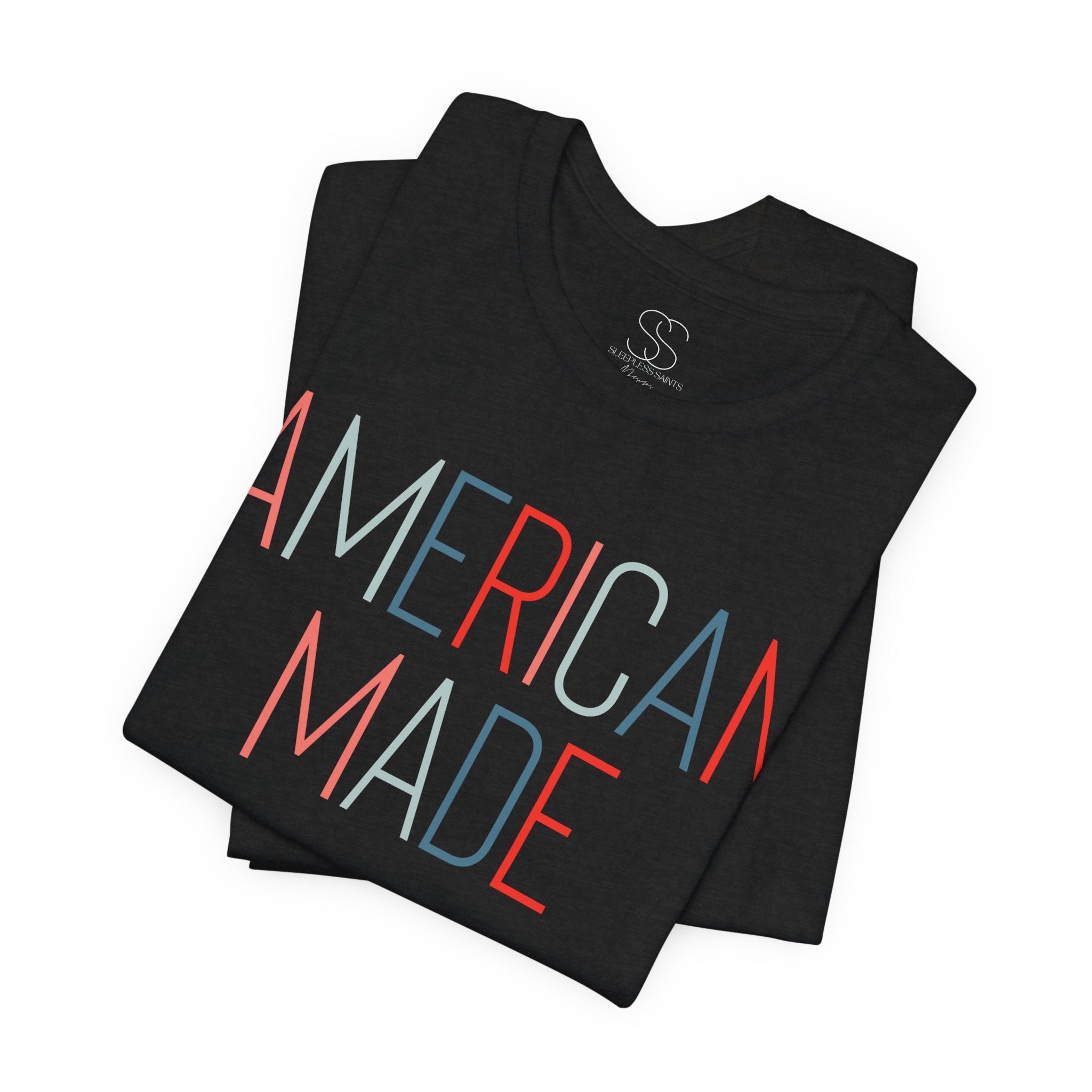 American Made Tee - Retro Red & Blue Graphic T-Shirt