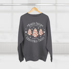 Christmas Tree Trio Crewneck Sweatshirt — Festive Candy Stripe Holiday Pullover
