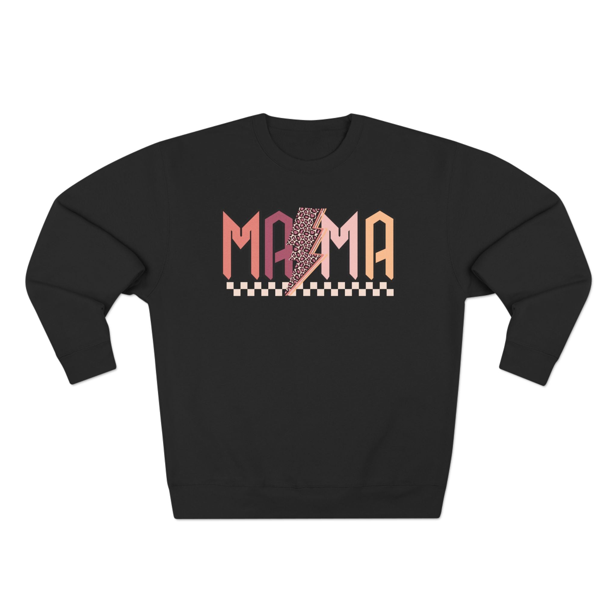 Mama Retro Crewneck Sweatshirt — Vintage Checkerboard Mom Graphic