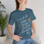 Christian Faith T-Shirt — "I can do all things through Christ who strengthens me" Script Tee