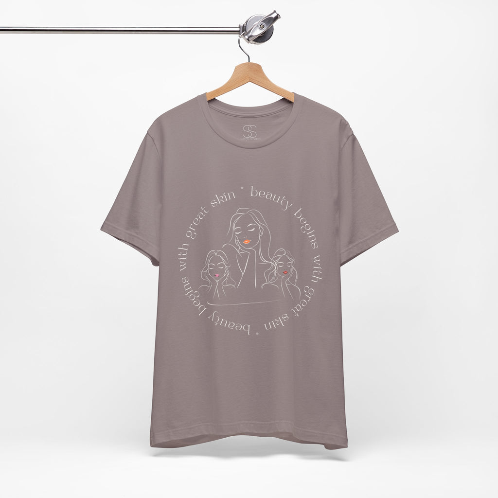 Beauty Begins With Great Skin Tee — Skincare Graphic T-Shirt