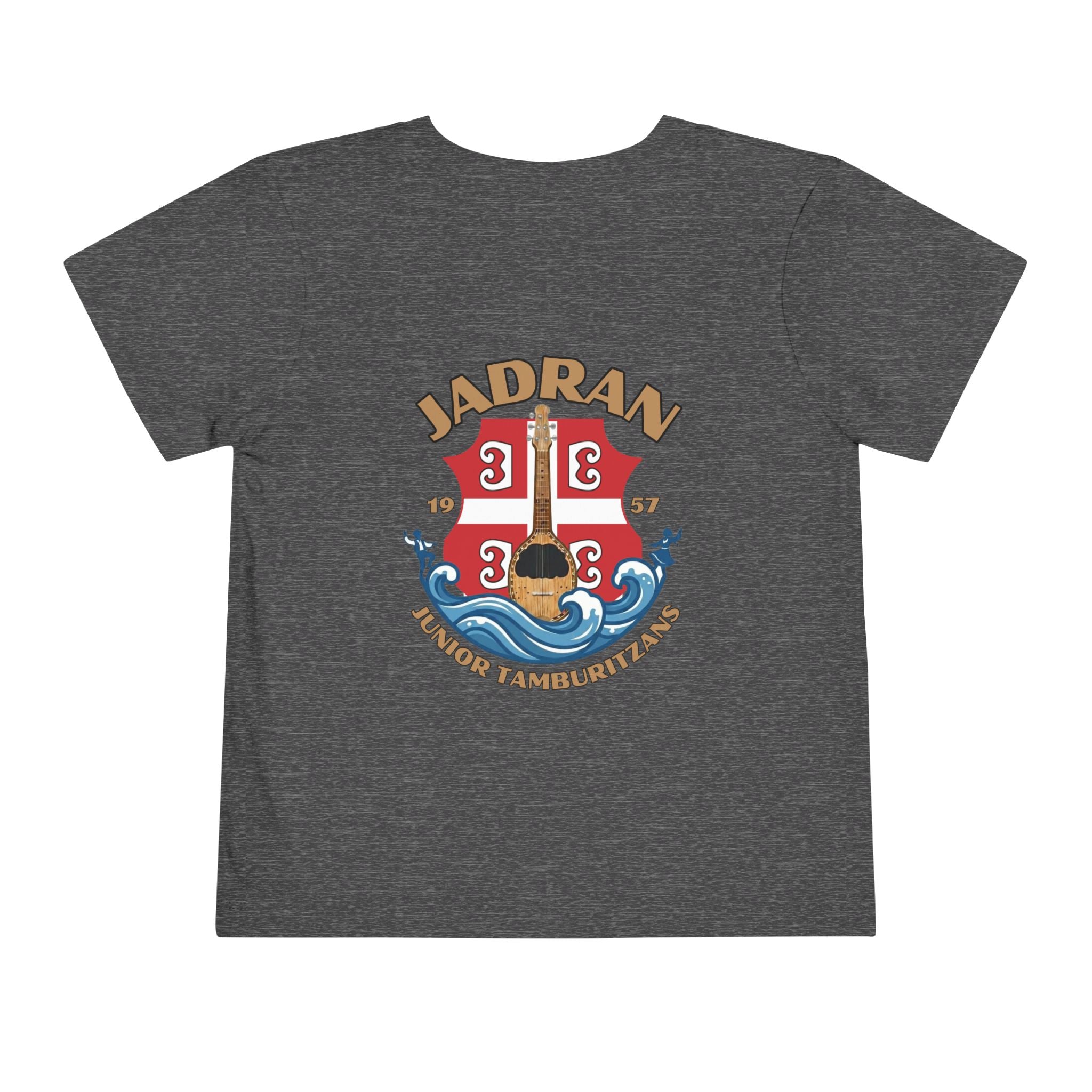 Jadran Junior Tamburitzans Toddler Tee - Tan Lettering & Serbian Logo