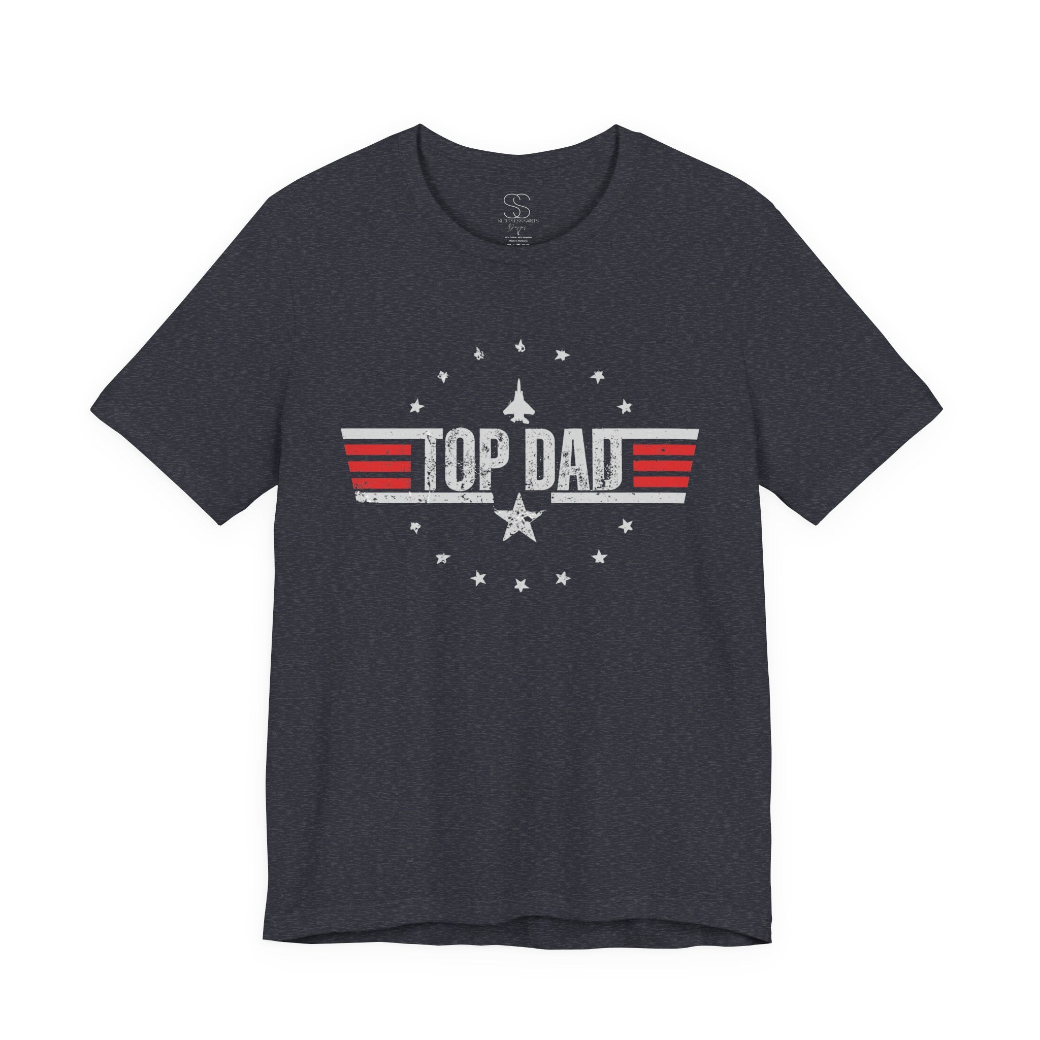 Top Dad Retro Military Stripe T‑Shirt