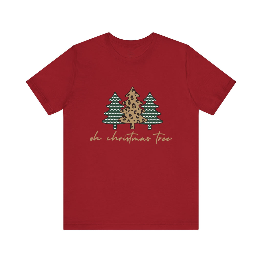 Christmas Tree Tee - "Oh Christmas Tree" Leopard & Pine Holiday T-Shirt
