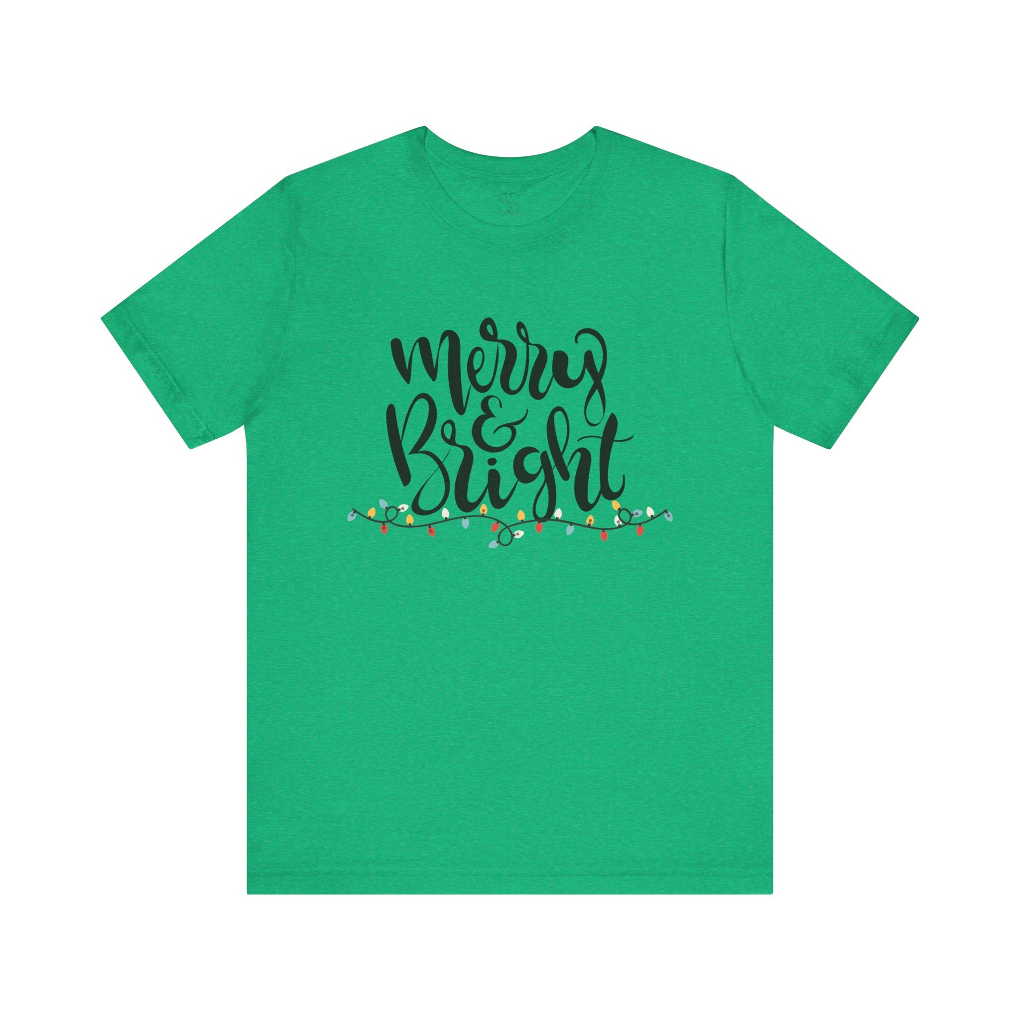 Merry & Bright Christmas Tee - Holiday Light Script T-Shirt
